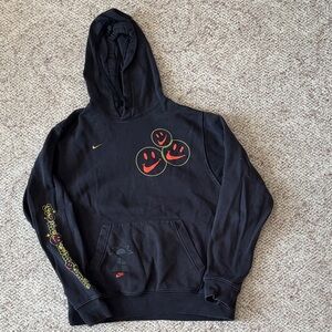 Nike Men's Black Hoodie with Red and Yellow Graphics